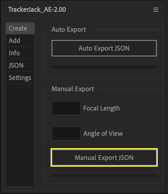 Manual Export Button